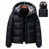 Heren- en Koppels Winter Donsjack met Capuchon Grote Maten: Winddicht, Warm, Korte Stijl met Verdikking en Afneembare Mouwen