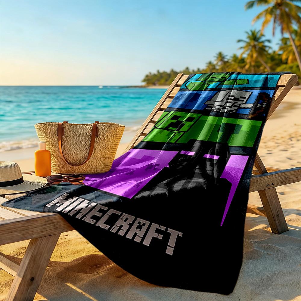 Minecraft Beach Towel Quick-Dry Soft Microfiber Comfortable Lightweight Portable for Swimming,Beach,Camping, Travel, Beach Accessories,Gym