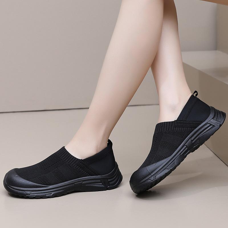 Shoes women's 2025 spring new casual single shoes lazy one pedal round head height increase breathable non-slip wear-resistant women's shoes