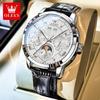 OLEVS Automatic Man Watch Original Luxury Brand Moon Phase Perpetual Calendar Business Mechanical Wristwatches For Men New 6785