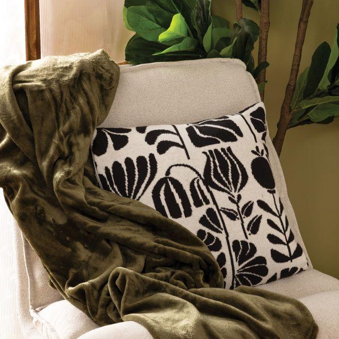 Coussin effet tricot 40 x 40 cm Twisted Lime