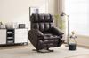 Two-Motor Electrically Adjustable TV Armchair, Relax Chair with Stand-Up Assist, Reclining Function, Multifunctional Single Sofa (Large Brown)