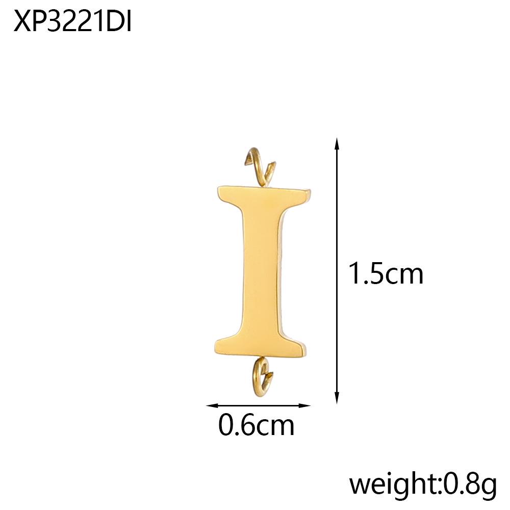 CARLIDANA Stainless Steel Gold Plated Capital Letters with Two Loops Waterproof Initial DIY Jewlery Making Charm Pendant