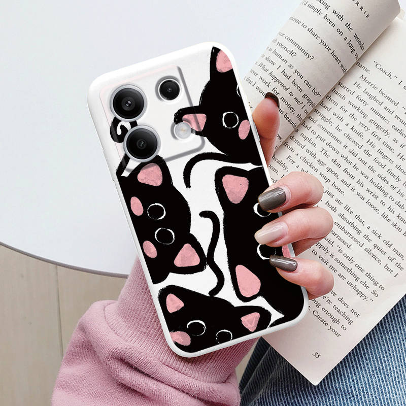 Cartoon Hülle Für Redmi 13C 4G 5G 13R Note 13 Pro Redmi13 Note13R Poco C65 M6 Pro X6 PocoM6 Niedliche Katzen Hülle Weicher Stoßfänger Paar