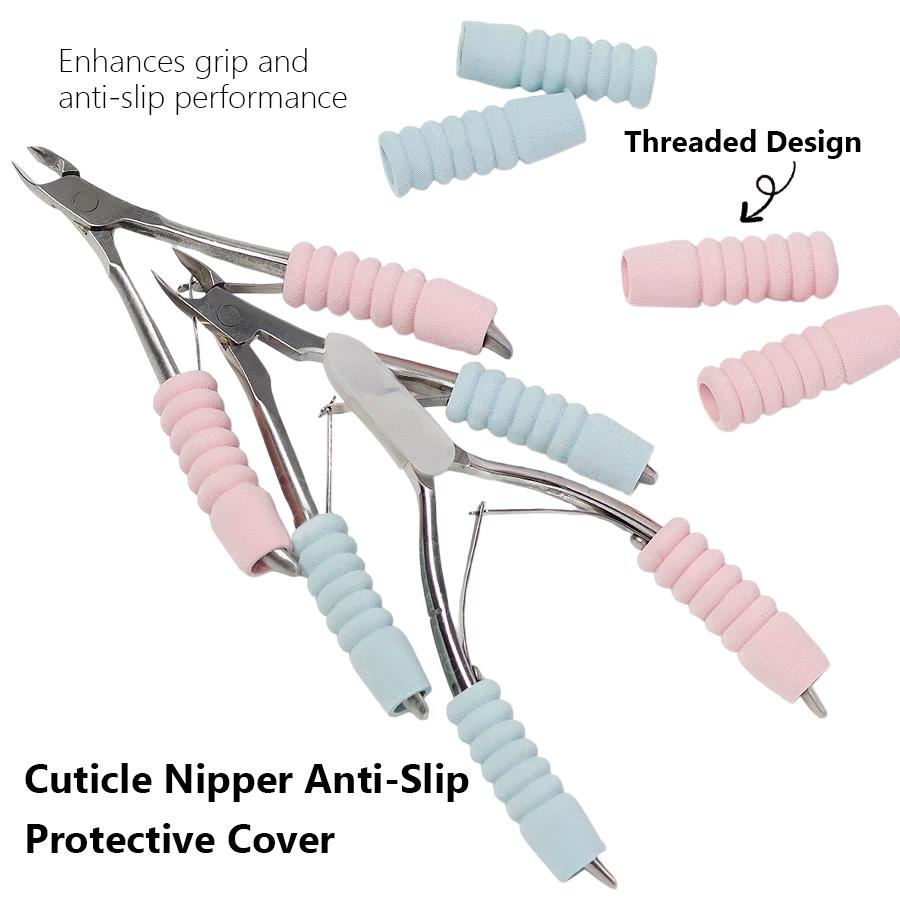 6Pcs Manicure Nipper Non-slip Handle Grip Cover, Soft Sponge Pen Holder Wrap, Sweat-proof Hand Protector for Nail Art Tools