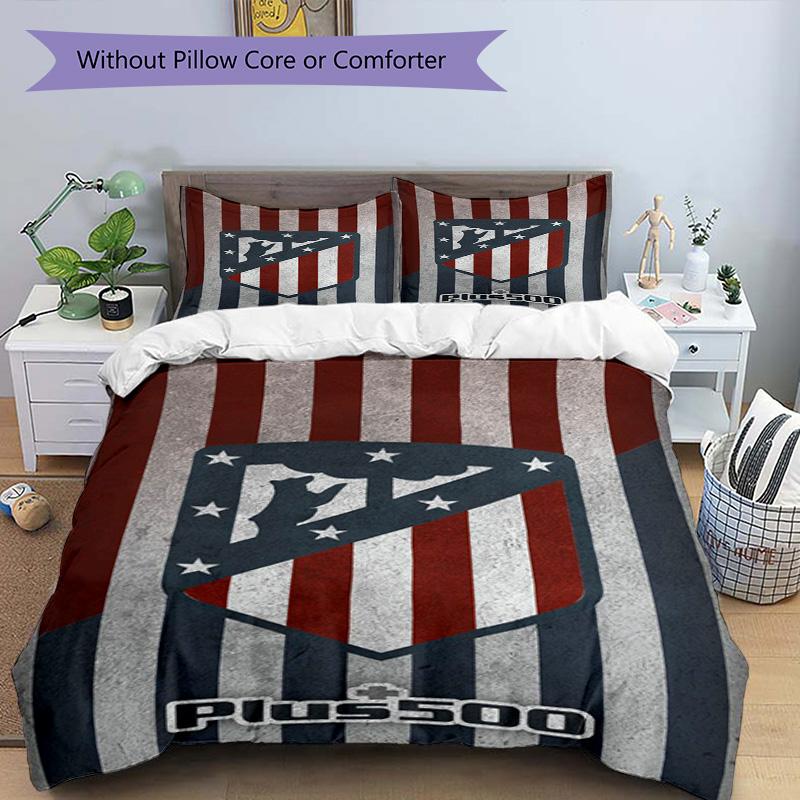 Atletico Football Club Printed Pattern Duvet Cover Set – includes 1 duvet cover and 2 matching pillowcases Bedroom decor Christmas gifts