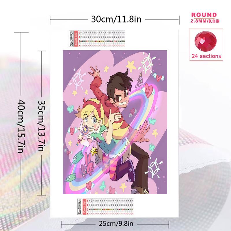Star vs. the Forces of Evil 100% Round Full Drill 5D DIY Diamond Painting Embroidery Cross Stitch Rhinestone Décor