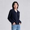 Women's Zip-Front Knit Cardigan with Lapel Collar