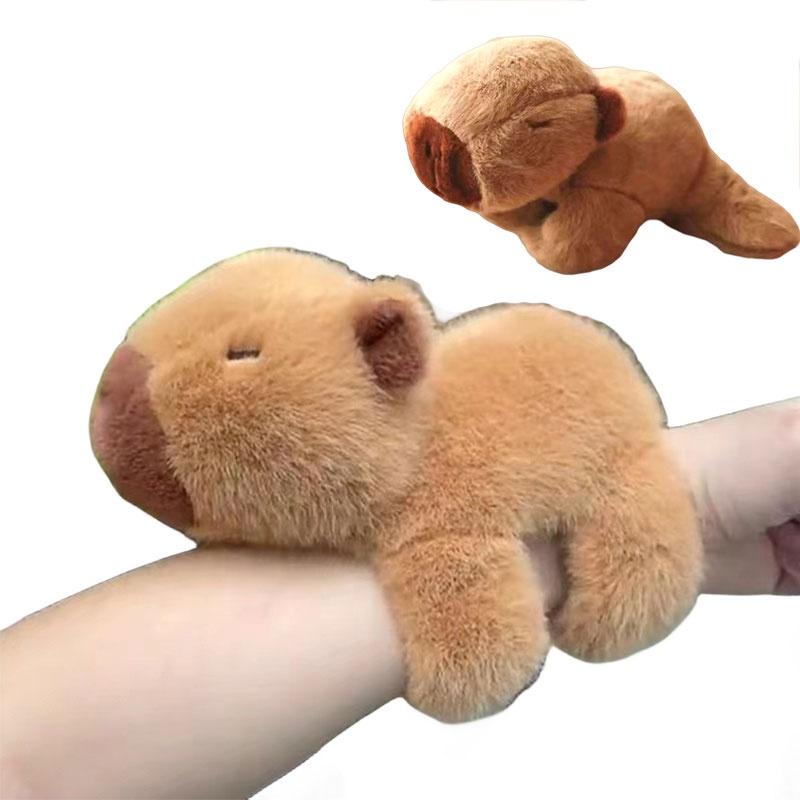 New Trendy Plush Capybara Poppa Ring Water Rat Poppa Bracelet Popular Animal Plush Toy Poppa Ring Birthday