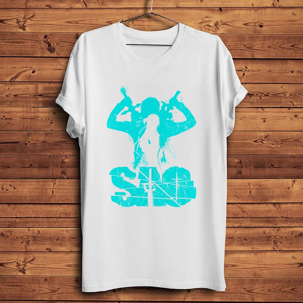 SAO Kirigaya Kazuto Kirito Yuuki AsunaFunny Anime TshirtWhite Casual Short Sleeve TeeSword Art Otaku Unisex T Shirt S