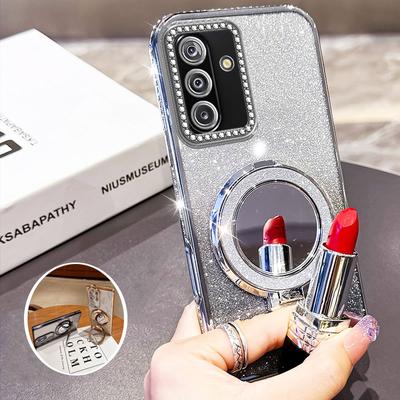 Diamond Glitter Mirror Magnetic Magsafe Bracket Case On for Honor X7C X7B X9A X9B X9C X8B X8A Magic 7 6 5 Lite Pro Plating Cover
