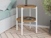 Stolik Nocny Okrągły Loft Z Półką 35X35X46 Cm Metalowy Biały