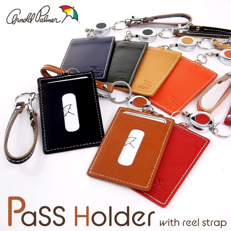 Arnold Palmer Colorful Series Pass Case with Reel Single Pass 4AP3283 Key, Holder, (Black)