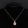 Pink Zirconium Rabbit Necklace Female Personality Trend Versatile Inlaid Zircon Pendant Chain
