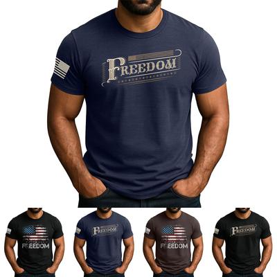 Men's  Popular T-shirt Printed Round Neck Short Sleeve T-shirt
