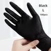 100 Black Composite Nitrile Gloves - Disposable Gloves Suitable for Kitchen, Dishwashing, Home Cleaning, Indoor and Outdoor Use