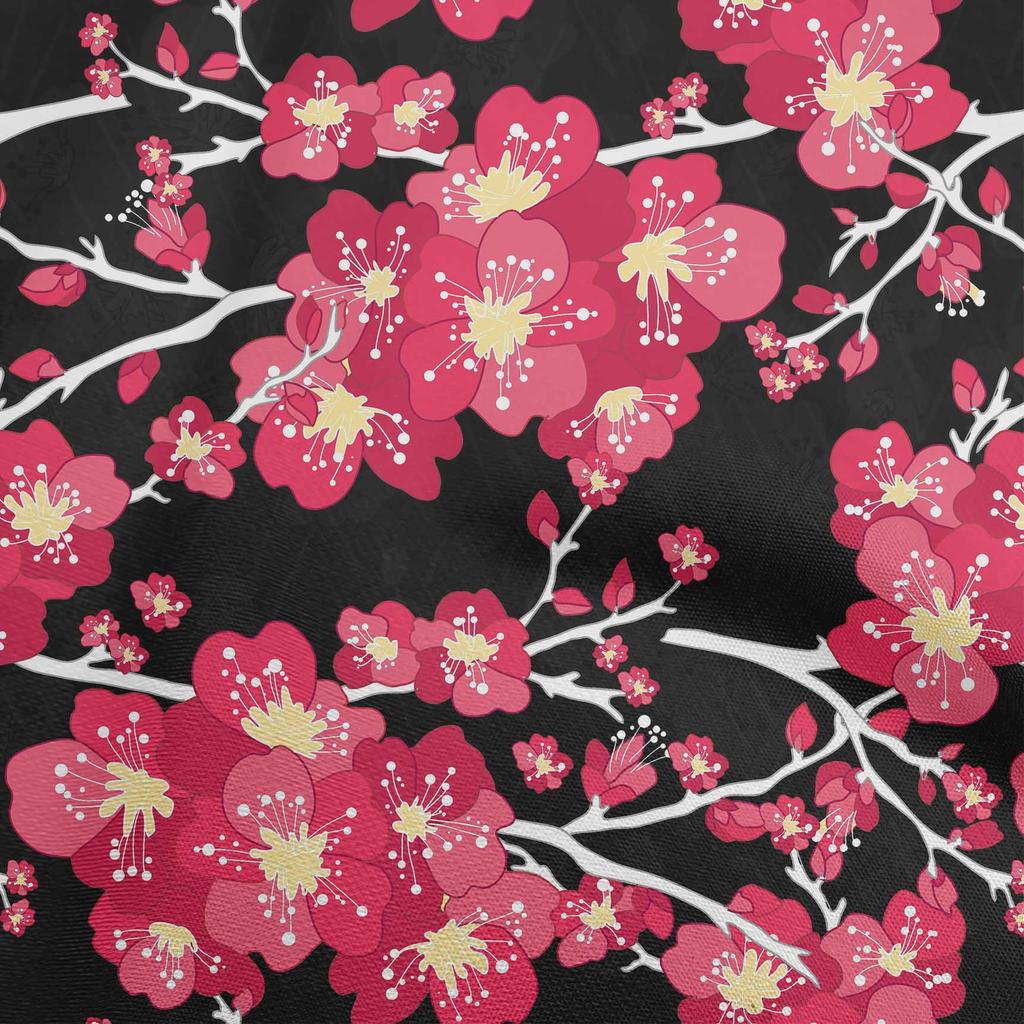 oneOone Cotton Flex Gray Fabric Asian Chinese Floral Diy Clothing Quilting Fabric Print Fabric By Yard 40 Inch