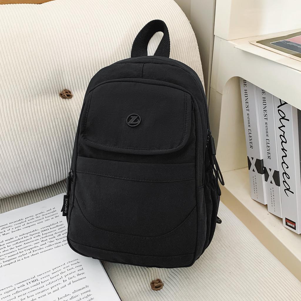 Schoolbag New Lightweight Nylon Backpack Women's Simple Commuter Travel Backpack Large Capacity Waterproof School Bag Fashion Versatile