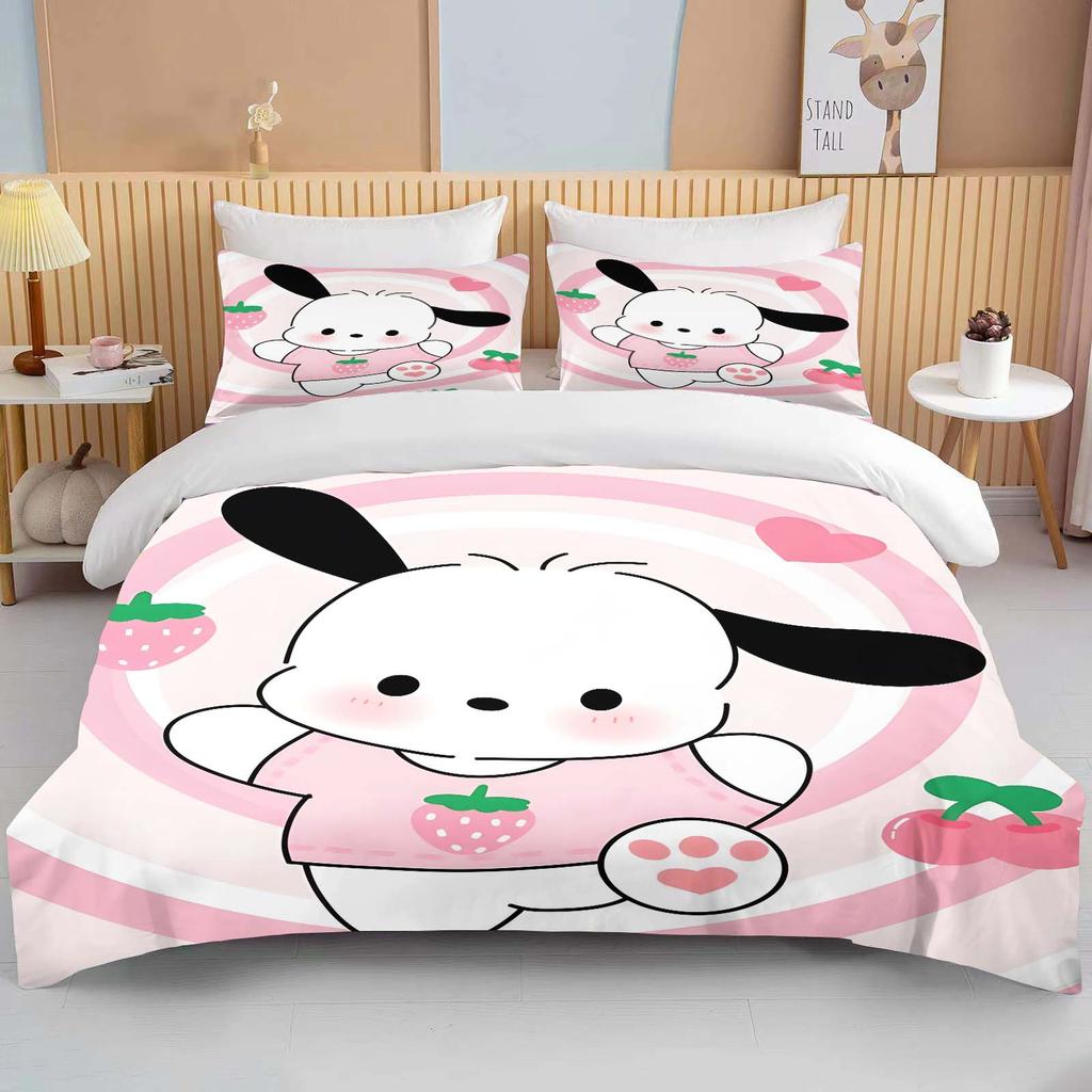 Pochacco 3D Print Bedding Sets Comforter Quilt Bed Cover Duvet Cover Pillow Case 2-3 Pieces Sets Kids Adult Bedroom Decor