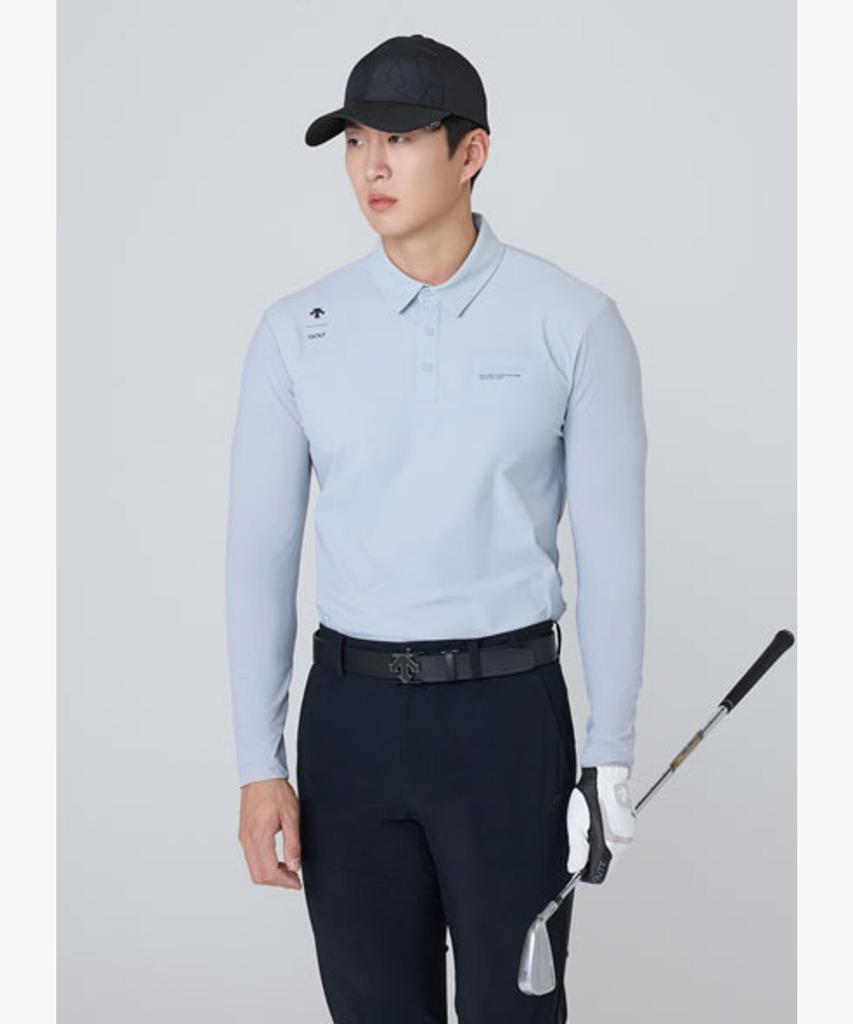 DESCENTE GOLF Men'S Cooling Collared Long Sleeve T-Shirt Dr12Mftl31
