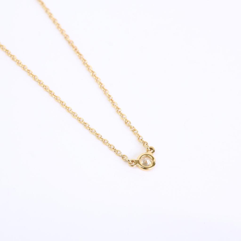 TIFFANY&Co. [Excellent Condition] 750 Elsa Peretti Diamonds by the Yard Single Diamond Pendant Necklace Yellow GoldUsed