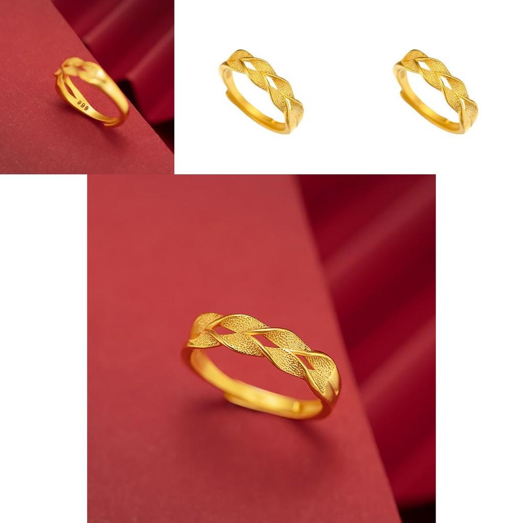 Modern Gold-plated Wheat Spike Ring Adjustable Design For Fashion-forward Women