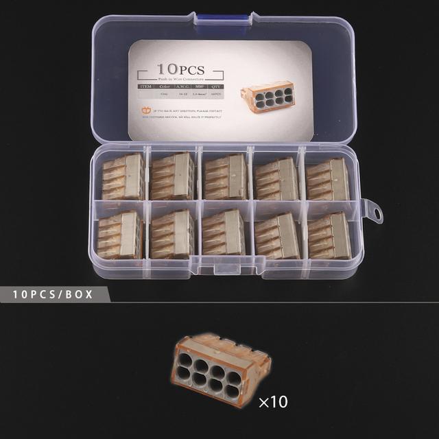 

Коробкові Швидкознімні З єднувачі 2/4/6/8-контактні Коробкові Вставні кабельні з єднувачі для проводки кабелю Провідник Клемна колодка AWG 16-12