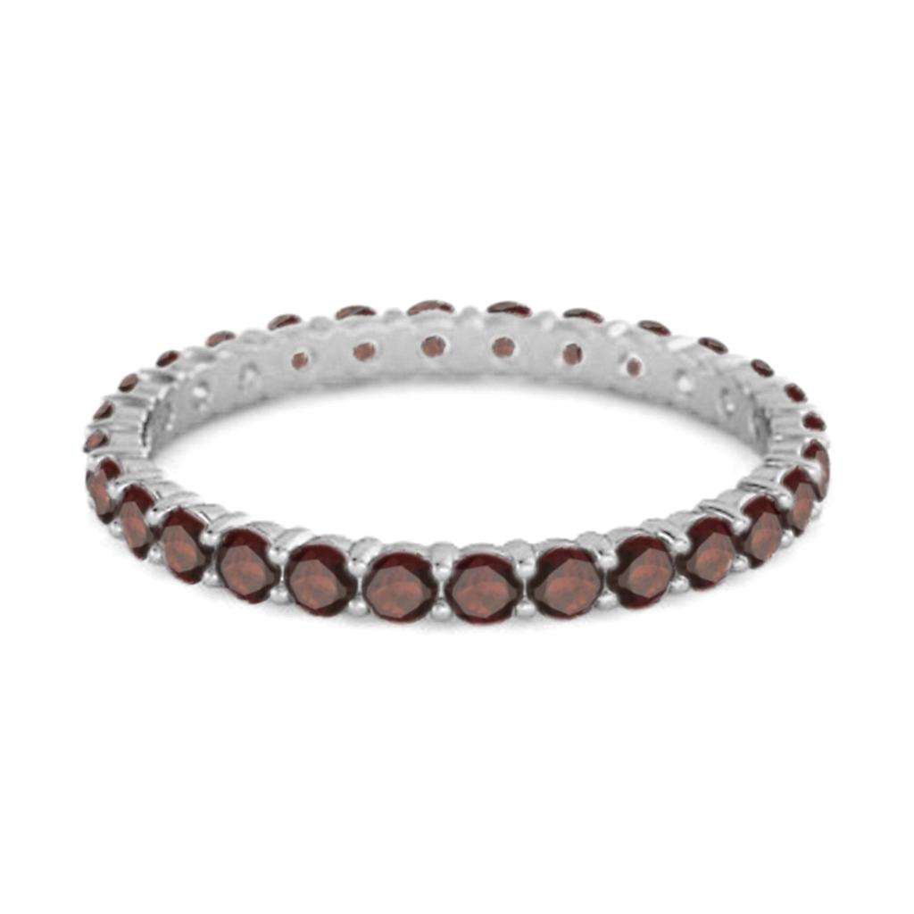 Garnet Full Eternity Ring - 925 Sterling Silver