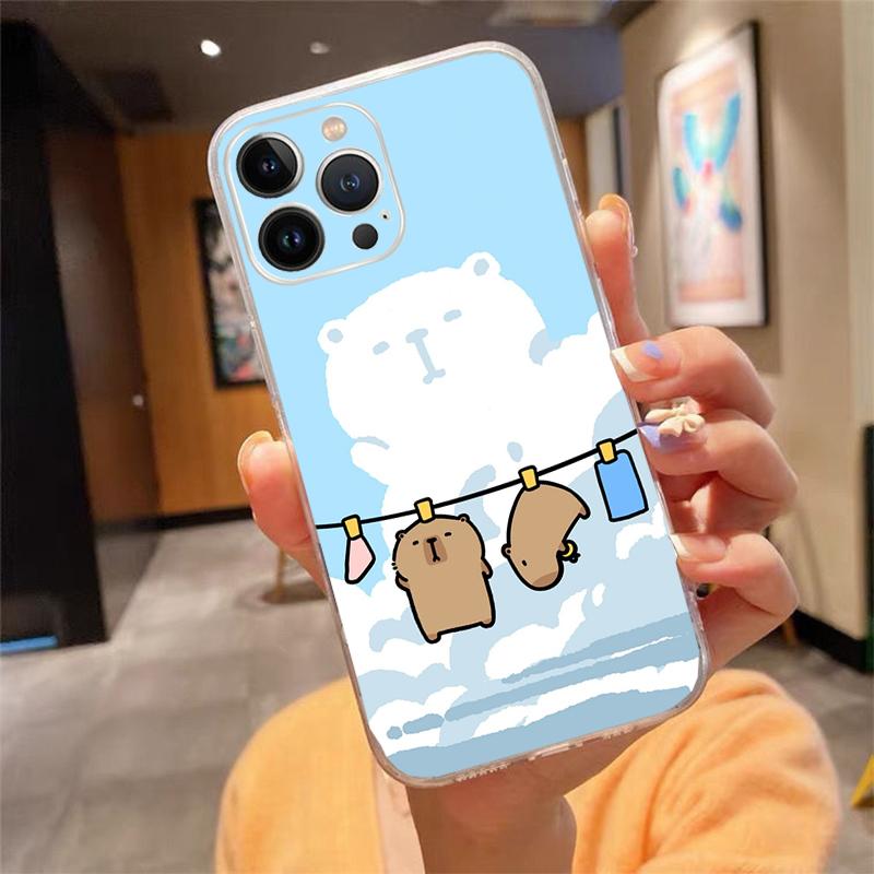 

Phone Case For iphone 17 Pro Max Air 16 15 14 13 Pro Max 15 16 Pro 15Plus Cartoon Capybara iphone 14ProMax