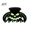 Decorative Holiday Hair Pins Halloween Claw Clips, Luminous Ghost Pumpkin Pattern Acrylic Anti-slip Cute Bat Glow in The Dark Grippers for Women Girls