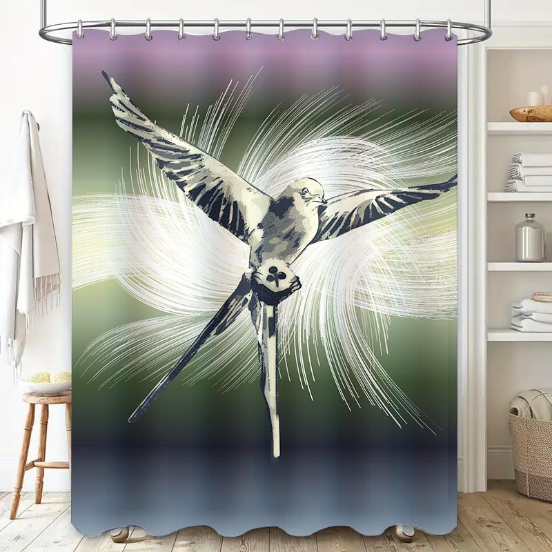 Seashell Shower Curtain Bathing Room Decor Waterproof Fabric Printing 3D Print Bathroom Decorations Home Textile (Mixed Colors)