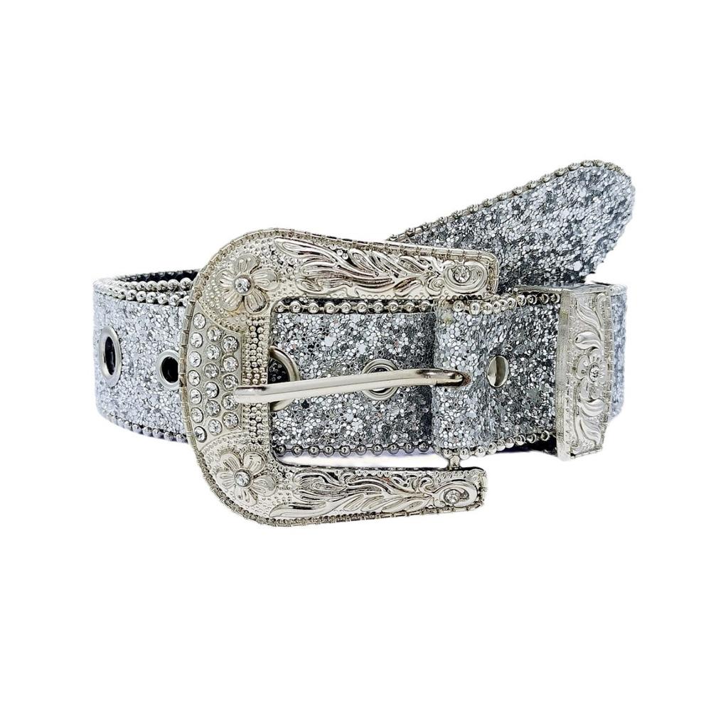 Carved Buckle Belt Women'S Belt Decorative Personality Rhinestone Buckle Belt