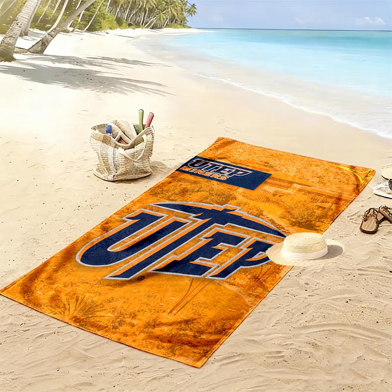 UTEP Miners Print Beach Towel, Large Soft Quick Dry Towel for Beach Camping Swimming