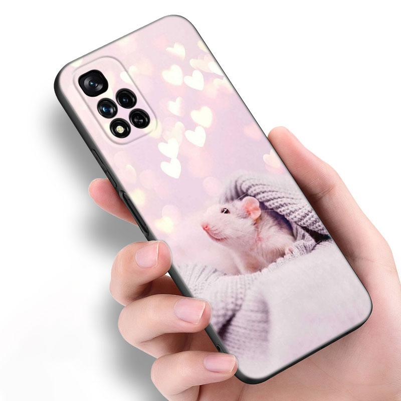 Χαριτωμένη όμορφη μαύρη θήκη σιλικόνης για κατοικίδιο χάμστερ για Xiaomi POCO X3 X4 NFC F5 M3 M4 M6 X5 X6 Pro F3 F4 GT 5G C55 C65 M5