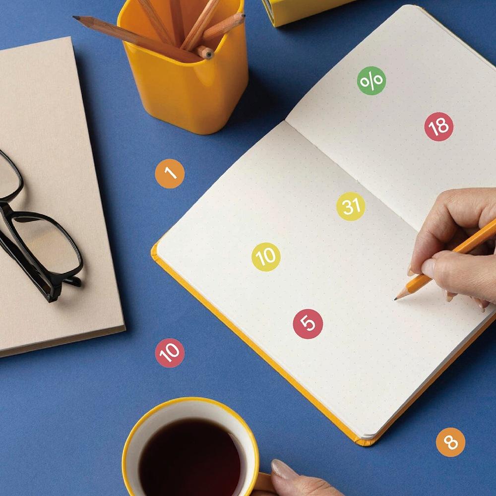5 Sheets PVC Paper Stickers Self-adhesion Number 160x160mm Sticker: 12.7x12.7mm 100pcs/sheet