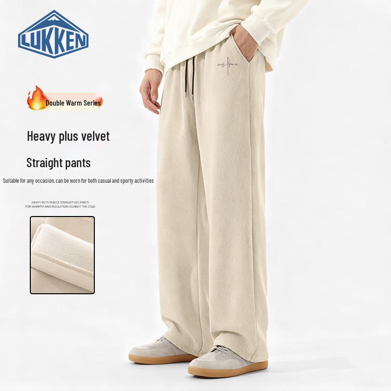 

LUKKEN Men s Fleece-Lined Loose Straight-Leg Casual Pants M