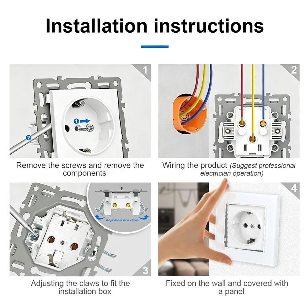 1Pcs Dual USB Fast Charge Modular Sockets And Switches