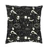 M Witch In Black Square Pillowcover Home Decor Occult Witchy Magic Cushions Throw Pillow For Car Double-Sided Printing
