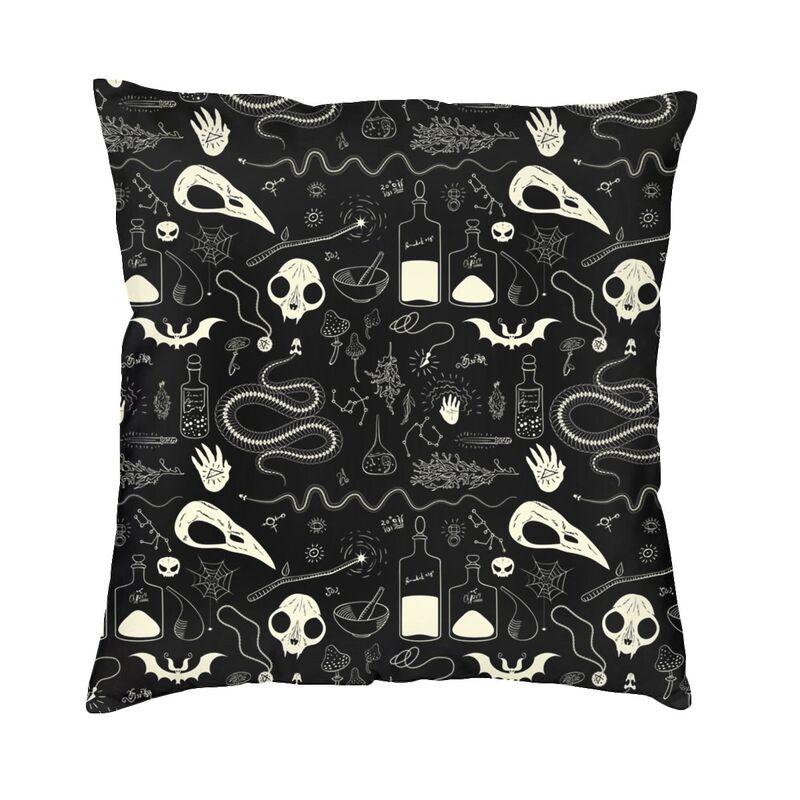 M Witch In Black Square Pillowcover Home Decor Occult Witchy Magic Cushions Throw Pillow For Car Double-Sided Printing