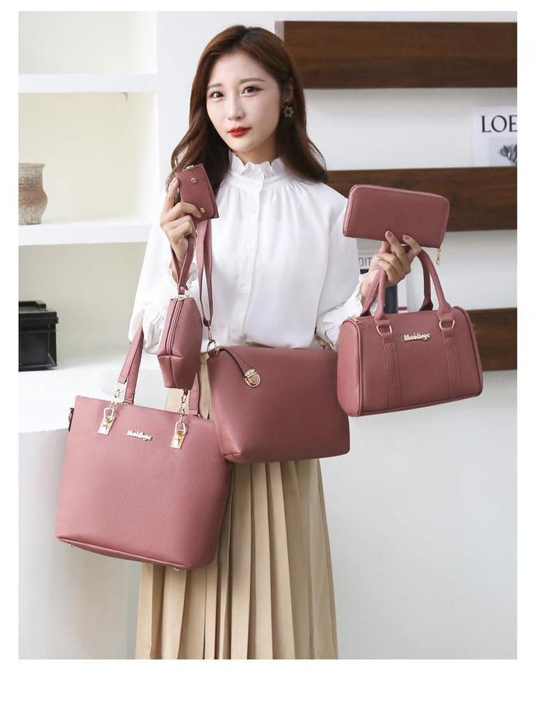 2023 Sada tašek pro matku a dítě: Trendy Kabelka, Taška přes rameno a Dámská velká taška crossbody - Šestidílná kolekce