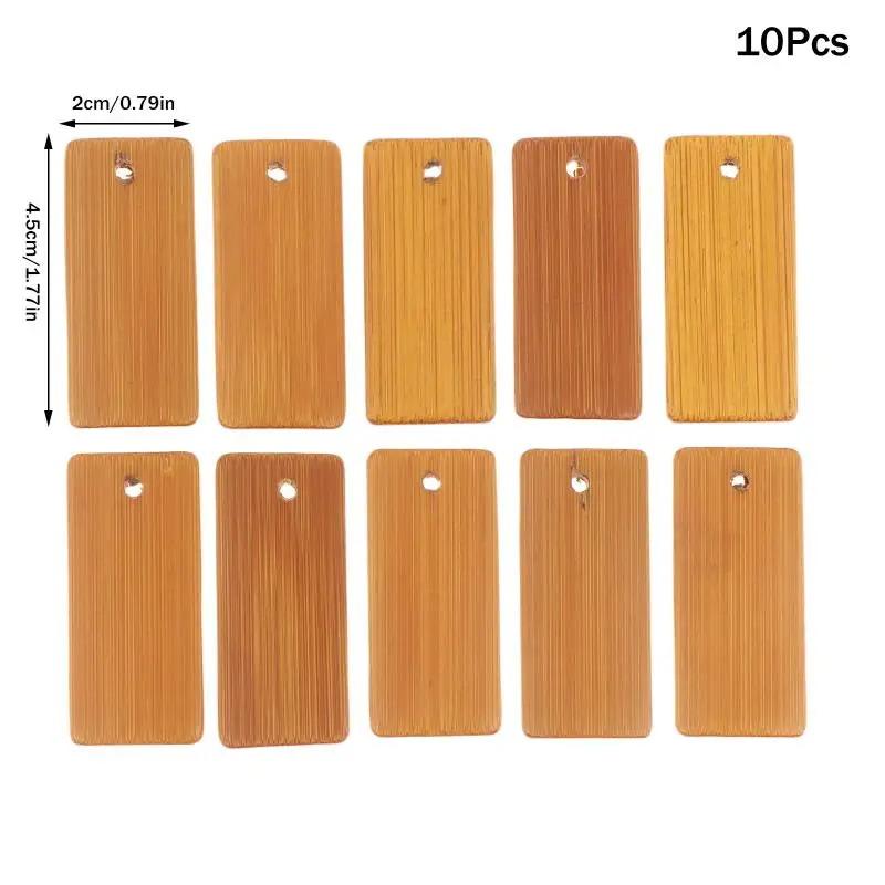Craft and Personalize 10Pcs Natural Bamboo Keychain Blanks Wood Tags for Engraving A