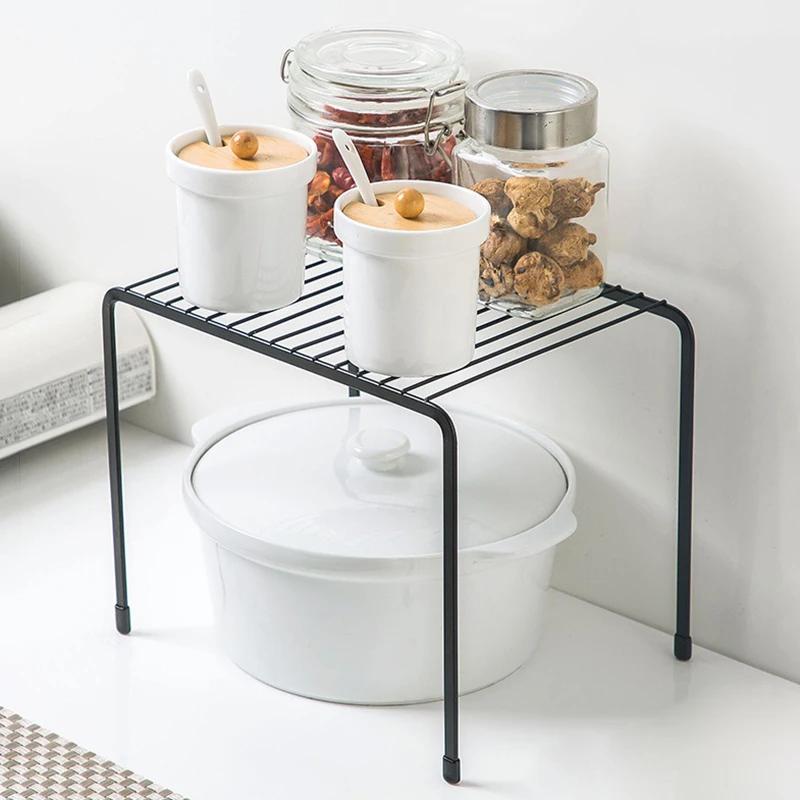 Kitchen Cabinet Organizer Shelf Iron Storage Rack Holder Bathroom Cabinet Organizer Food Pantry Organization and Storage Shelves