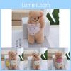 Adorable Butter Bear Plush Keychain Cute Fluffy Backpack Charm Kawaii Doll