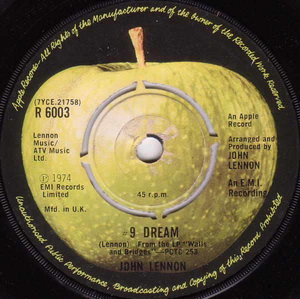 

7inch Record JOHN LENNON - #9 Dream R6003 Apple Records 1975 UK Rock Used
