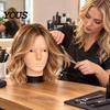 Wig Styling Display Stand Bald Mannequin Head, Male/Female Hair Model, Professional Cosmetology Head Large Circumference Model for Making, Hat Glasses