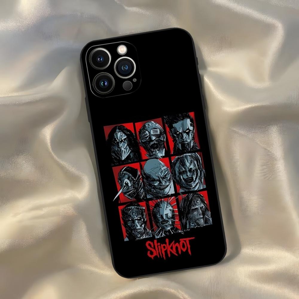 S-Slipknot Popular Band Phone Case for Iphone 16 15 14 13 12 11 Pro Max Xr X Xs Mini 8 Plus SE 2022 Black Soft Silicone Cover