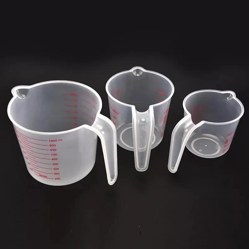 3Pcs Kits Baking Liquid Measuring Cups PVC Scale Cup Plastic Measuring Volume Beaker Kitchen Baking Tools