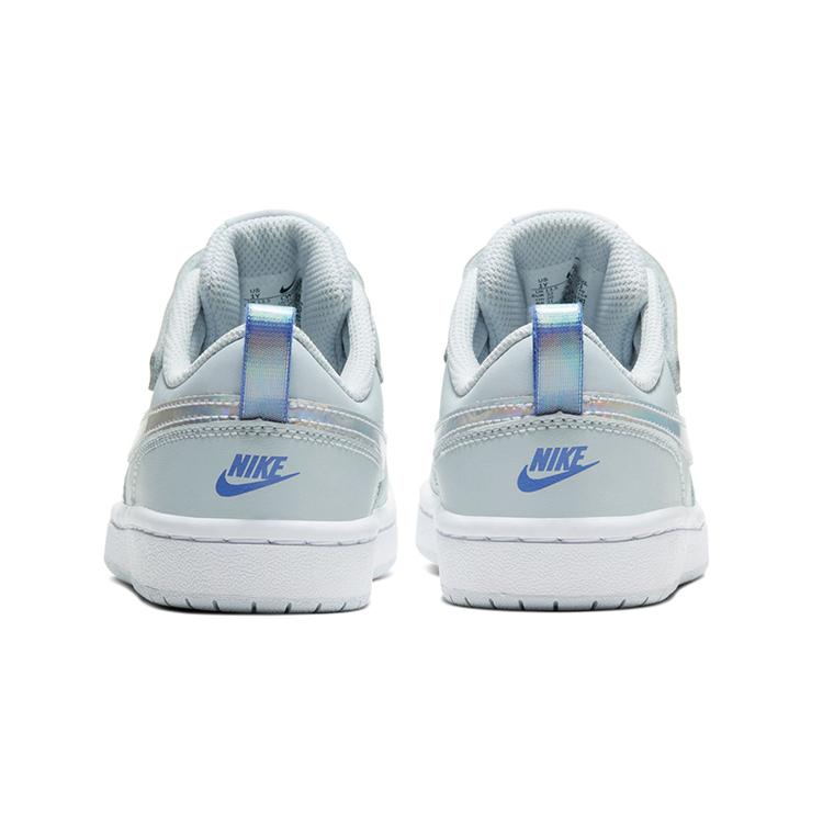 Nike Court Borough Low 2 Cow Leather Low Top Kids' Skateboarding Shoes Light Blue Children Aged 3 7 Years Old CW0998-401