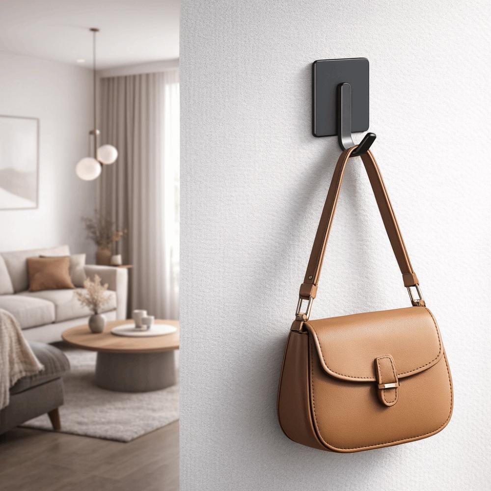 6pcs/set Wall Mounted Stainless Steel Hooks Waterproof Towel Rack Self Adhesive Hooks  Wall Door