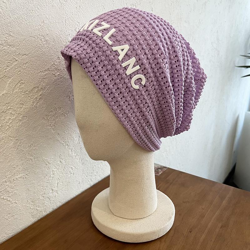 

ins summer thin white pile hat children Japanese letter loose bag head hat couple street fashion wear M（56-58cm） фіолетовий